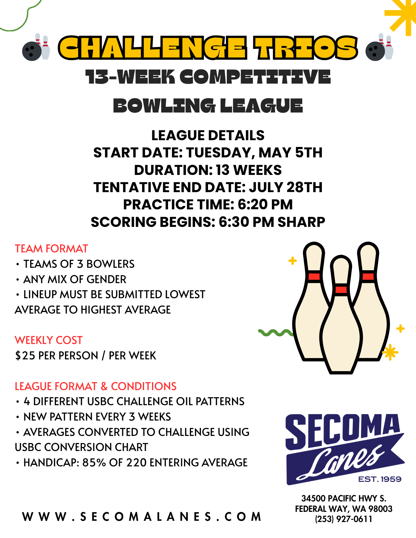Spring Challenge Trios League - Tuesdays 6:30pm