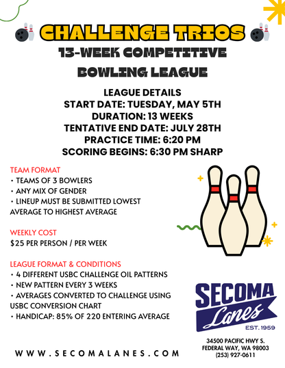Spring Challenge Trios League - Tuesdays 6:30pm